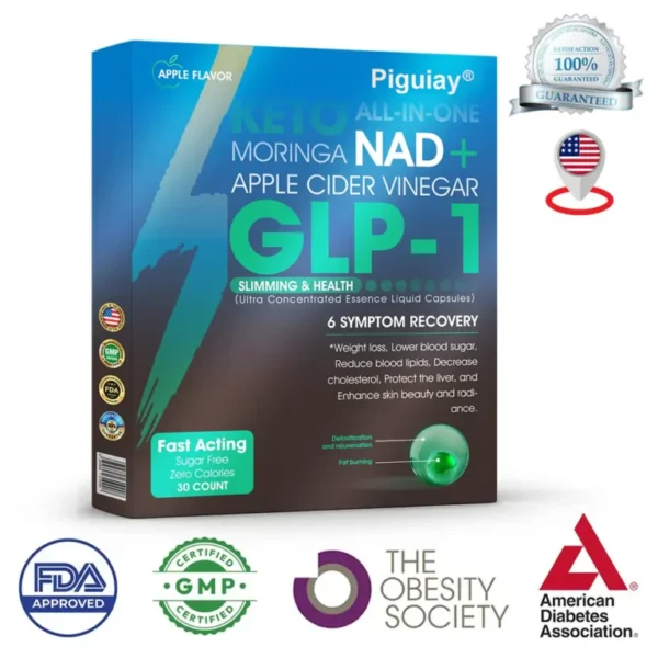 [Official Authorized Store] Piguiay® GLP-1 Slimming & Health Ultra Concentrated Essence Liquid Pearls – NAD+ Moringa & ACV & Keto BHB (✔️speedy, long-lasting, addressing diabetes, obesity, and cardiovascular diseases) – Developed by the Obesity Society🎁