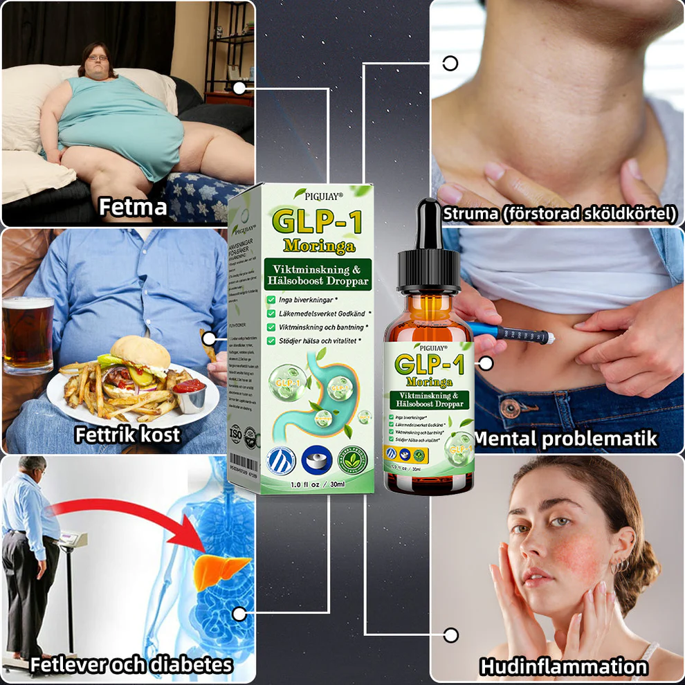 Piguiay® GLP-1 Moringa Viktminskning Hälsoboost Droppar(Livsmedelsgodkänd fettförbrännare - Utvecklad av experter inom sekretologi och metabolism)🇸🇪