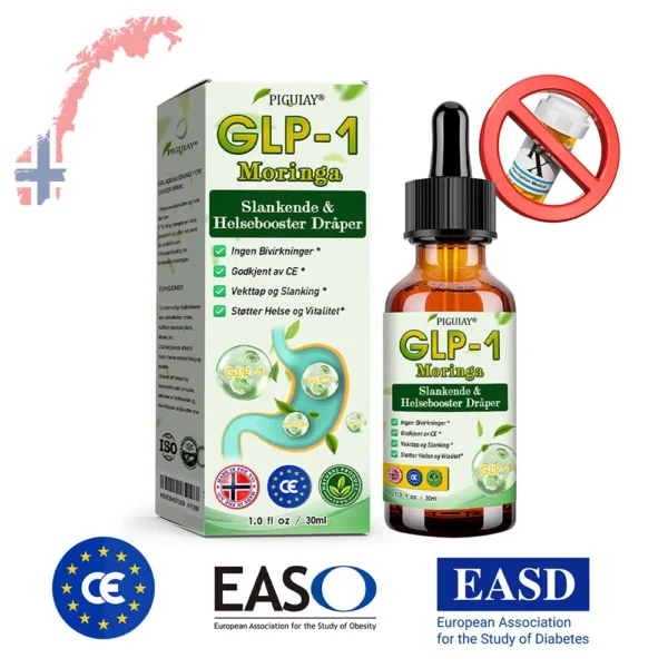 Piguiay® GLP-1 Moringa Afslankende & Helsefremmende Dråper (Matgradsfettbrenner – Utviklet av eksperter innen sekretologi og metabolisme) 🎁
