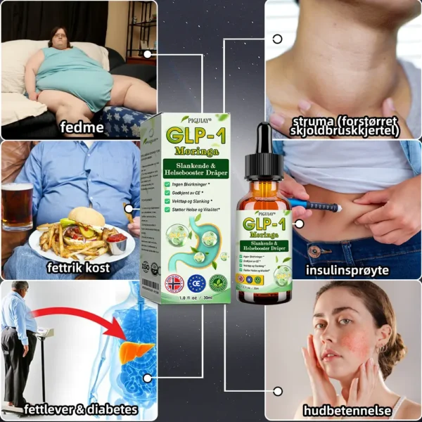 Piguiay® GLP-1 Moringa Afslankende & Helsefremmende Dråper (Matgradsfettbrenner – Utviklet av eksperter innen sekretologi og metabolisme) 🎁