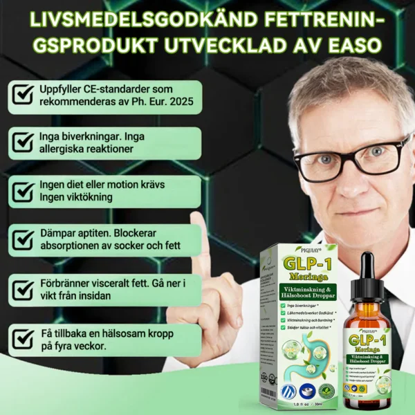 Piguiay® GLP-1 Moringa Viktminskning Hälsoboost Droppar(Livsmedelsgodkänd fettförbrännare - Utvecklad av experter inom sekretologi och metabolism)🇸🇪