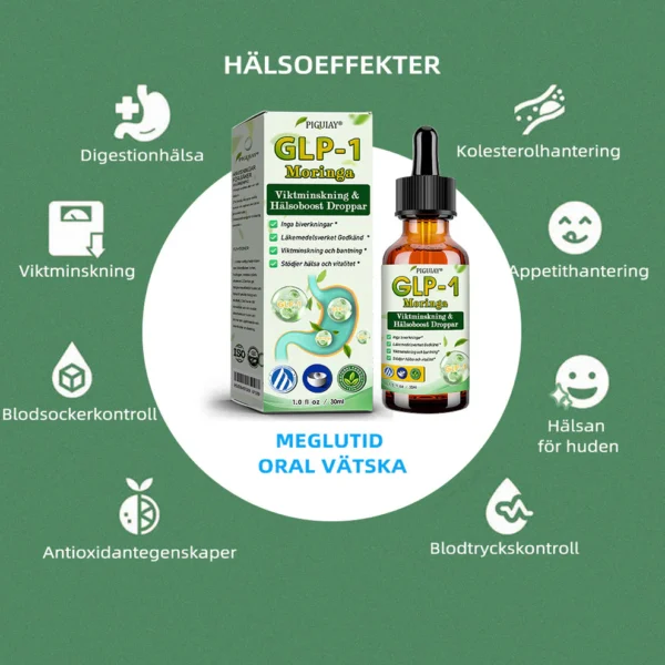 Piguiay® GLP-1 Moringa Viktminskning Hälsoboost Droppar(Livsmedelsgodkänd fettförbrännare - Utvecklad av experter inom sekretologi och metabolism)🇸🇪